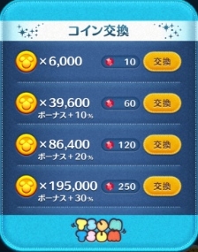 ツムツムコイン交換