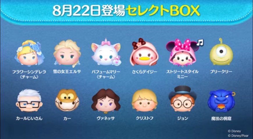 ここでは2025年8月ツムツムセレクトBOX3回目・セレボ3回目についてまとめています。